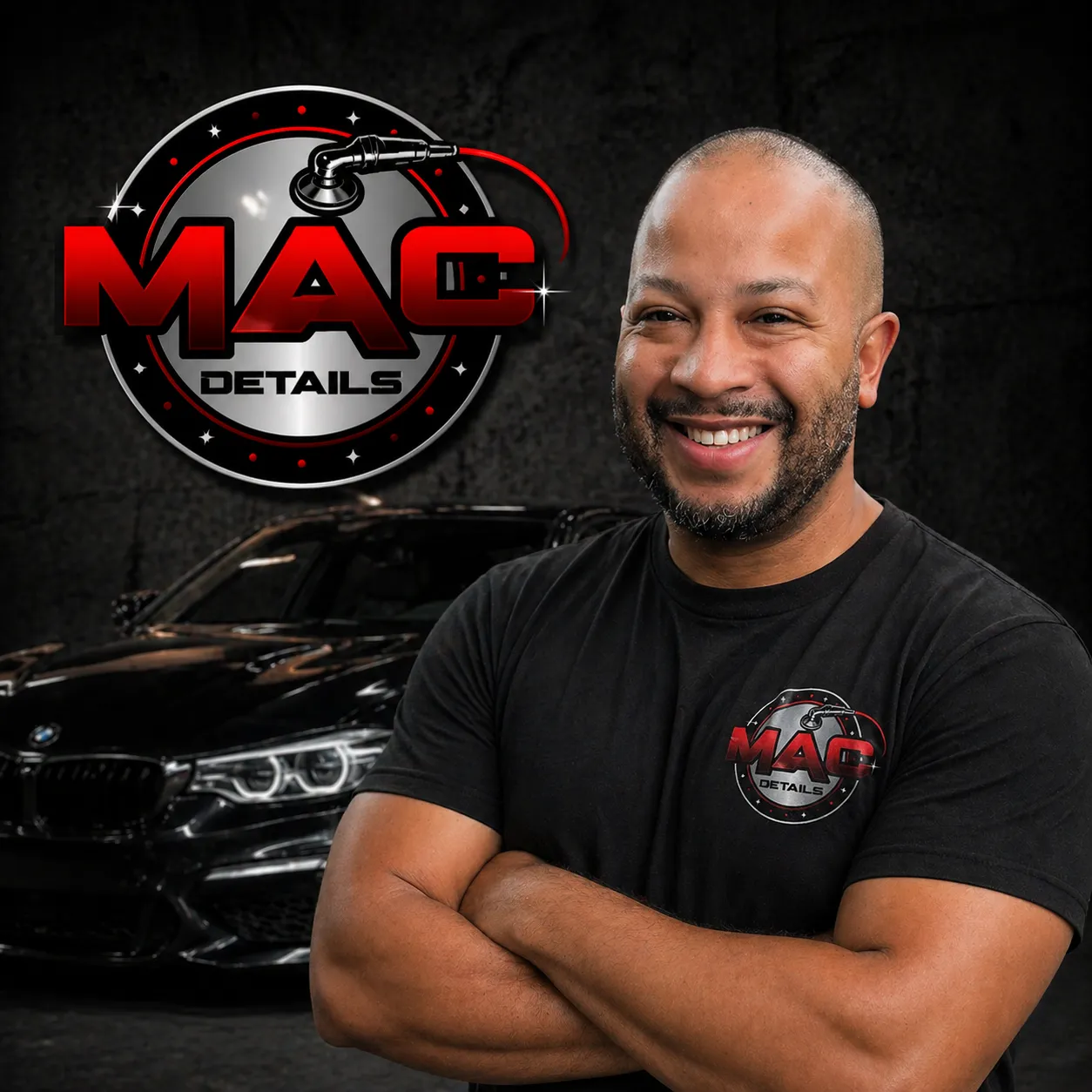 Manny — Owner of MAC Details, working on a vehicle in Clayton NC